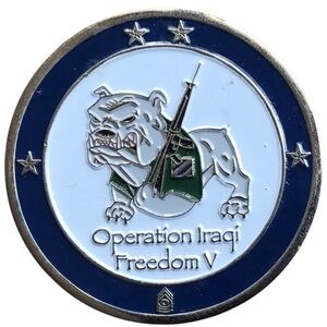 Military Challenge Coin Army Soldier Dog Metal Enamel Red Black White 3D Iraqi